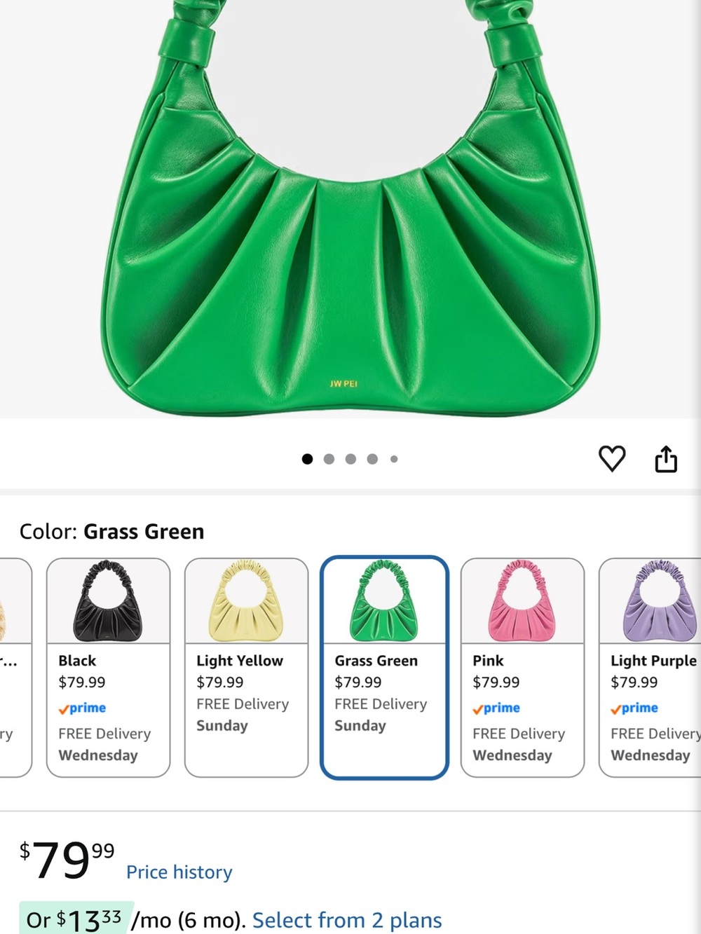 JW PEI Gabbi Green Hobo Bag